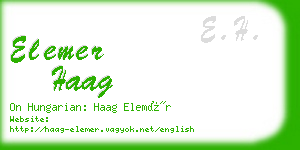 elemer haag business card